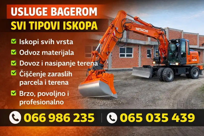 Usluge bagerom – svi tipovi iskopa i zemljani radovi